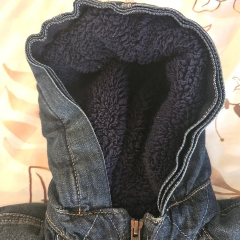 Baby Gap Toddler Boys Dark Wash Denim Sherpa Lined Jacket Blue 2‎ Years